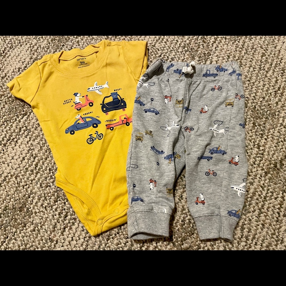 Carter’s, 9 month, short sleeve pant outfit